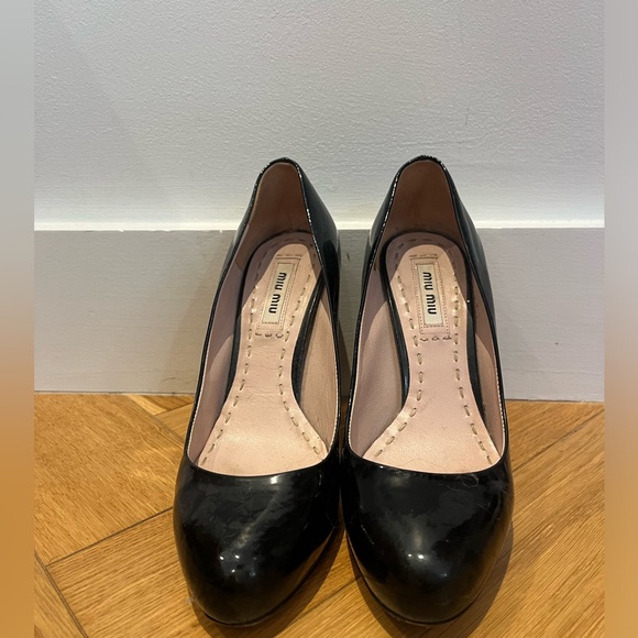 Chunky heel patent leather miu miu pumps size 35 - Picture 2 of 5